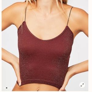 “Merlot Sparkle” Free People Skinny Strap Seamless Brami